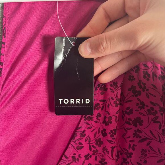 Torrid Mini Chiffon Tiered Babydoll Dress Pink Size 3X New Holiday Party - Picture 5 of 8